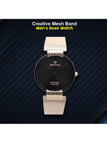 Creative Mesh Band Men's Rose Watch - S15036M-4
