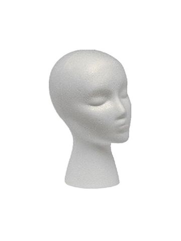 Styrofoam Mannequin Head With Female Face (1)