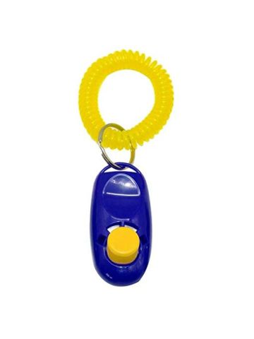 Dog Clicker Cat Training Trainer with Key Ring and Wrist Strap-Blue