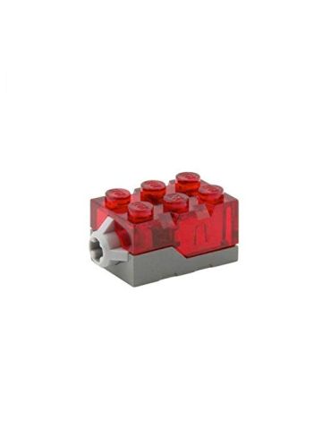 Lego Parts: Electric, Light Brick 2 X 3 X 1 1/3 Red LED Light (Trans. Red)