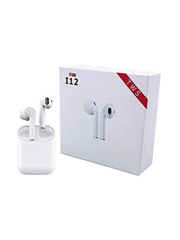 ISKIL i12 TWS Bluetooth 5.0 Earphone True Wireless Sports Touch Earbuds Sweatproof headset 3D Stereo Air pod (White)