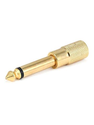 Monoprice Metal 6.35mm 1/4 Inch Mono Plug To 3.5mm Stereo Jack Adaptor Gold Plated