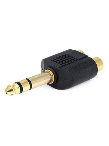 Monoprice 107193 6.35-mm Stereo Plug To 2 RCA Jack Splitter Adaptor, Gold Plated