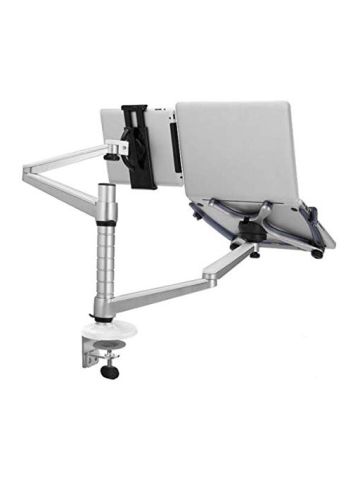 Oa-9 X Desktop Full Motion Dual Arm Laptop + Tablet Pc Stand Rotate Holder for Notebook 10-15 Inch and All Tablet Pc 7-10 Inch