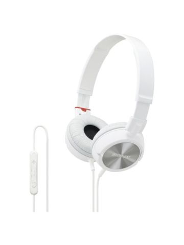 Sony MDR-ZX300IP/W Headphones With Microphone For IPod/iPhone/iPad, White