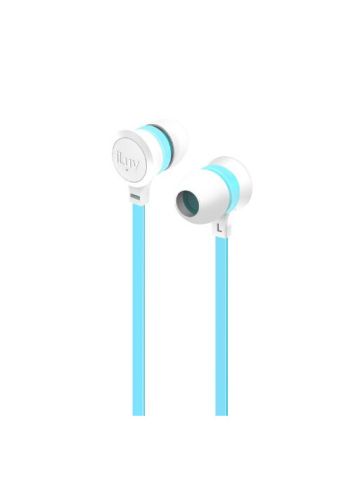 iLuv IEP334 WBLN Neon Sound High-Performance Earphones, White Blue