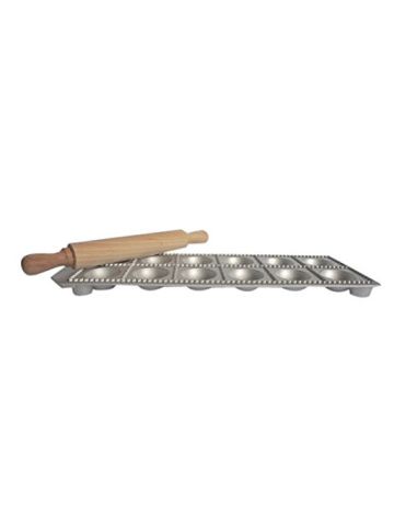 Eppicotispai 12-Hole Aluminum Round Ravioli Maker With Rolling Pin
