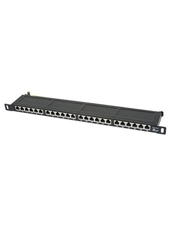 Monoprice Space Saver 19-Inch Half-U Shielded 24-Port S Cat6 Patch Panel Dual IDC