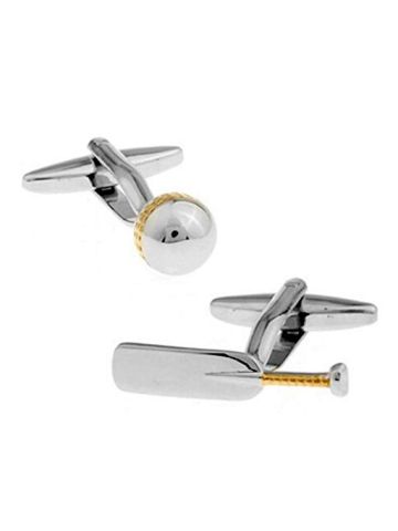 Sport Cuff Links Cricket Bat and Ball