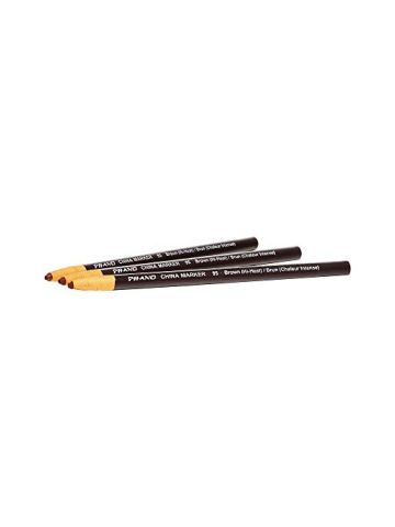 Dixon Phano Peel-Off China Marker Pencils, High Heat, Brown