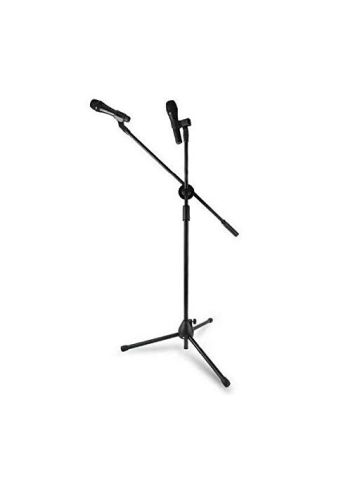 Telescoping Microphone Stand Mic Clip 360-Degree Stage Studio Holder Tripod