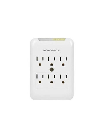 Monoprice Outlet Power Surge Protector Slim Wall Tap, 540 Joules