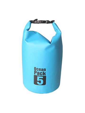 Pvc Kayaking Waterproof Dry Bag with Shoulder Strap for Boating and Camping 5 L-Blue