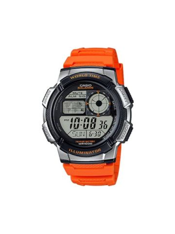 Casio Illuminator Watch For Men Orange Resin Strap AE-1000W-4BVDF