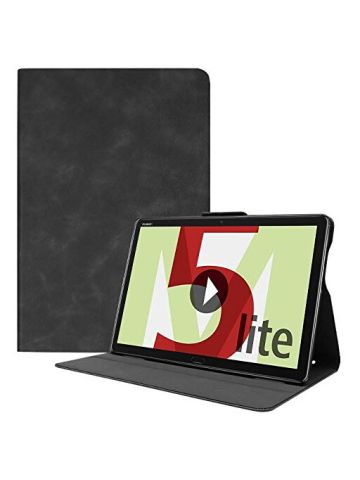 Black Leather Case for Huawei Mediapad M5 Lite 10 Inch Tablet Stand Smart Cover Auto Sleep Wake