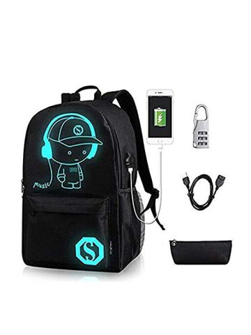 Anti-Thief Bag Luminous School Bags for Boys Student Backpack 15-17 Inches