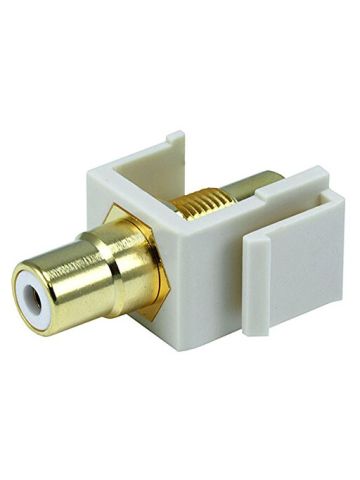 Monoprice 106556 Keystone Jack-Modular RCA With White Center, Ivory