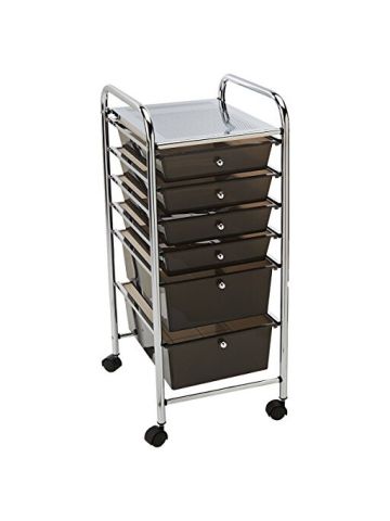 Storage Cart W/6 Drawers-13X32X15.5 Smoke Pack Of 1