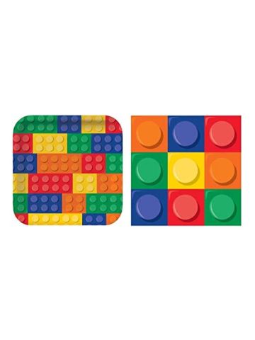 Building Blocks Party Pack - Dinner Plates And Napkins
