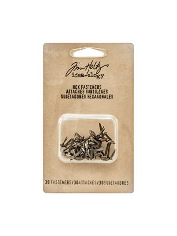 Idea Ology Hex Paper Fasteners 0.25 To 0.5 30 Per Package Antique Nickel, Brass & Copper
