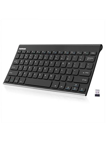 Arteck 2.4 G Wireless Keyboard Stainless Steel Ultra Slim Full Size Keyboard For Computer