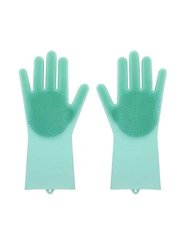 Magic Silicone Gloves with Wash Scrubber Heat Resistant for Cleaning, Household, Washing the Car, Washing Pets