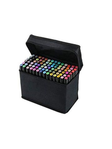 80 Colors Art Sketch Drawing Twin Marker Paiting Pen Set Black