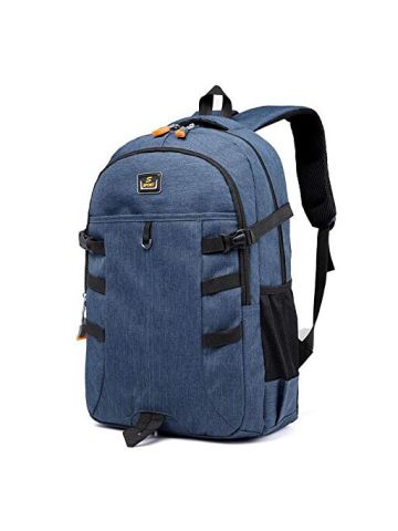Y&D Unisex Bag Chic Fashion Striped Pattern Solid Color Shoulder School Backpack Blue B07NDXX1Q2
