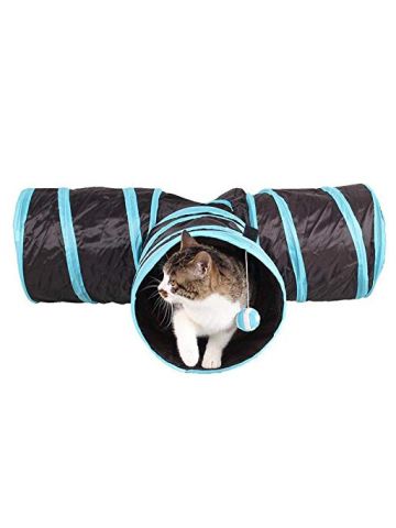 3 Ways Cat Tunnel Creaker Collapsible Pet Toy Tunnel with Ball for Pet