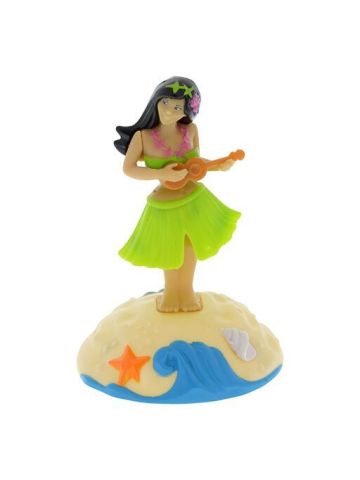 Solar Powered Dancing Hula Girl Green Skirt, Pink Top By Greenbrier