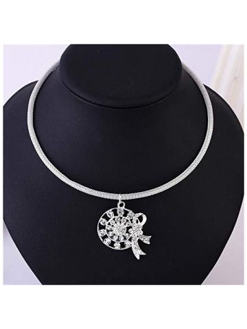Y&D European And American Alloy Necklace Style Fashionable Round Alloy Necklace Pendant 100 Sets Short Chain