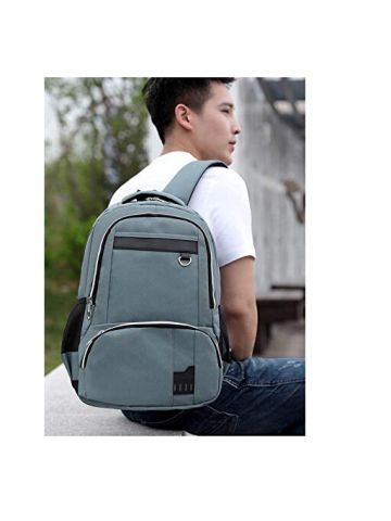 Y&D Student's Bag Plain Style Zipper Preppy Large Capacity Chic Solid Color School Backpack Grey B07NDY1M1X