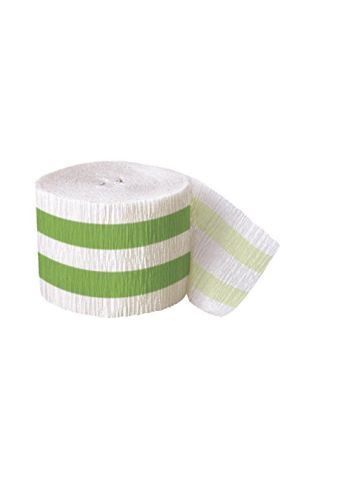 30ft Lime Green Striped Crepe Paper Streamers