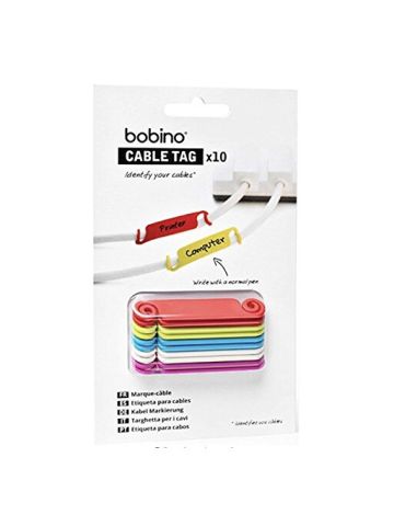 Bobino Catag1 Cable Tag - Assorted Colours Pack Of 10