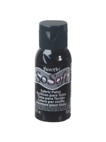 Sosoft Fabric Acrylic Paint 1Oz - Lamp Black