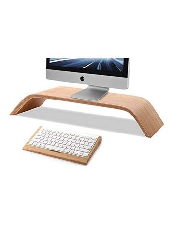 Universal Bamboo Desktop Monitor Heighten Stand Computer Dock Holder Laptop Rack Display Bracket