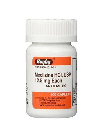 Rugby Meclizine Tablets 12.5mg 100ct By Rugby