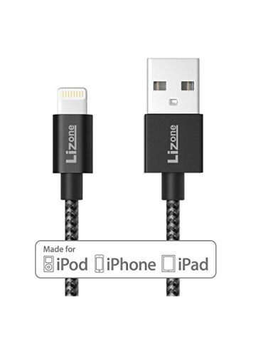 Lizone Nylon Braided USB Cable With Lightning Connector, 6 Feet