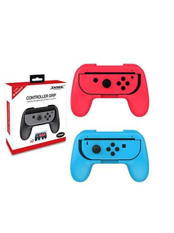 Controller Grip for Nintendo Switch Ns Left and Right Joy-Con Controller Gamepad Handle Stand Holder Protector Red and Blue 2 Pcs