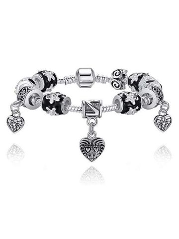 925 Silver Bracelet Glass Beads Pandora Style Charm Bracelets for Women