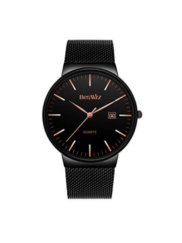 Mens Watches Black Stainless Steel Wrist