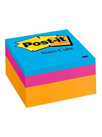 Post It Sticky Notes Cube Pad 3X3 - Orange Wave W/400 Sheets