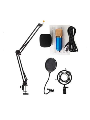 Audio Sound Recording Condenser Studio Microphone Bm700 Kit Mic Wind Screen Pop Filter Fold Stand Holder