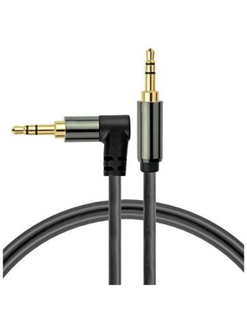 CamDesign 12-in 3.5mm (1/8") TRS Male to TRS Male Right Angle Stereo Audio Cable 90Â° Connector