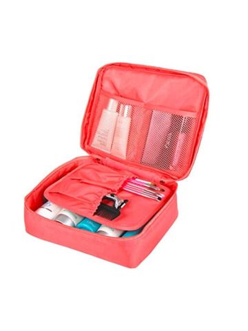 Pink Travel Makeup Organizer Necessity Toiletry Cosmetic Bag Storage Pouch