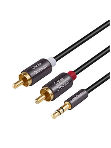 Cablecreation 3.3 Feet RCA Audio Cable 3.5mm Male To 2-Male RCA Cable