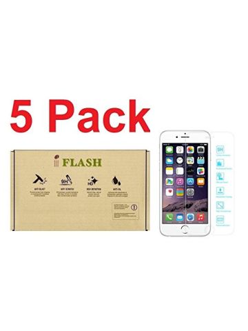 IFlash 5 Pack Tempered Glass Screen Protector For Apple iPhone 6 / 6S