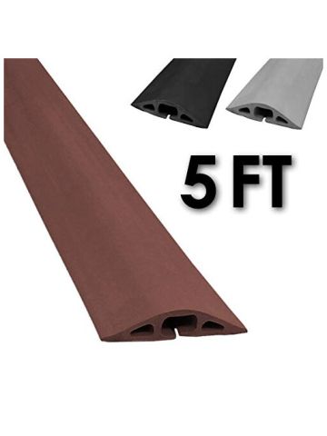 D-2 Rubber Duct Cord Cover Length: 5FT - Color: Brown Cable Protector