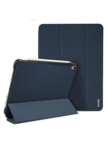 Dux Ducis Simple Ipad Pro 11 Inch Case with Pen Holder Smart Anti Fall Protective Sleeve Standing Flip Cover Blue