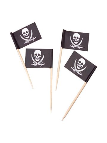 U.S. Toy Kid-Fun Pirate Flag Picks Black